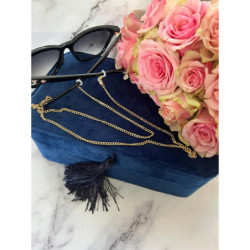 1055 Łańcuszek do okularów PANCERKA złoty STAL