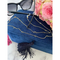 227 Łańcuszek do okularów SERCA złoty STAL