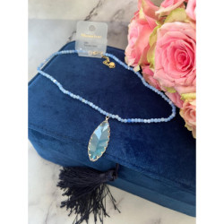 1081 Naszyjnik Moon River jak TOPAZ NIEBIESKI STAL