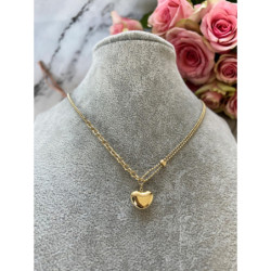 1074 Złoty naszyjnik pancerka SERCE SERDUSZKO