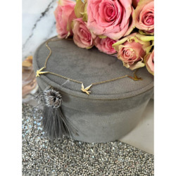 1236 Złoty łańcuszek celebrytka stal 316L