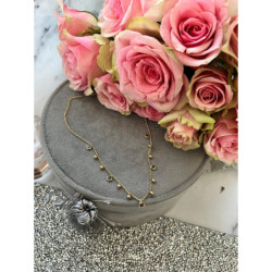 269 Złoty łańcuszek celebrytka CYRKONIE STAL 316L