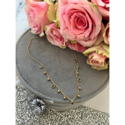 269 Złoty łańcuszek celebrytka CYRKONIE STAL 316L