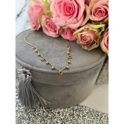 269 Złoty łańcuszek celebrytka CYRKONIE STAL 316L