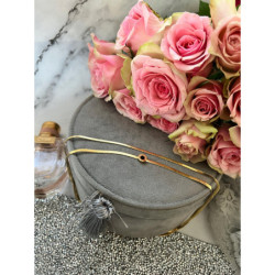 163 Złoty naszyjnik ŻMIJKA PODWÓJNA ZEGAR STAL