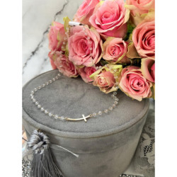 1105 Naszyjnik różaniec KRZYŻ KORALIKI STAL 316L