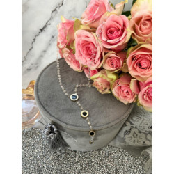 1117 Naszyjnik różaniec ZEGAR KORALIKI STAL 316L