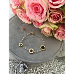 337 Bransoletka różaniec ZEGAR KORALIKI STAL 316L