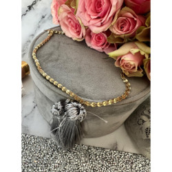 886 Złoty naszyjnik łańcuszek piękny splot STAL