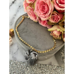 886 Złoty naszyjnik łańcuszek piękny splot STAL