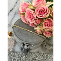 817 Złoty naszyjnik szeroki CYRKONIE ZEGAR STAL