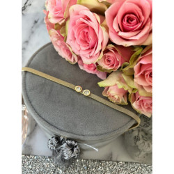 817 Złoty naszyjnik szeroki CYRKONIE ZEGAR STAL