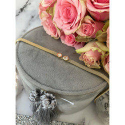 817 Złoty naszyjnik szeroki CYRKONIE ZEGAR STAL