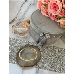 1025 Złota bransoletka ŻMIJKA KRZYŻ KRZYŻYK stal