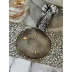 353 Złota bransoletka KRZYŻ KRZYŻYK stal 316L