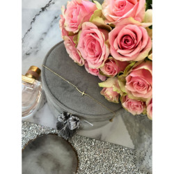 353 Złota bransoletka KRZYŻ KRZYŻYK stal 316L