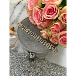 114 Złota bransoletka KOLIA CYRKONIE ŚLUB SZEROKA