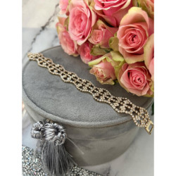 114 Złota bransoletka KOLIA CYRKONIE ŚLUB SZEROKA