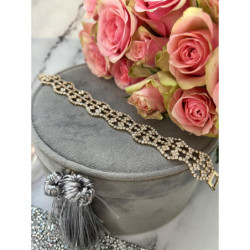 114 Złota bransoletka KOLIA CYRKONIE ŚLUB SZEROKA