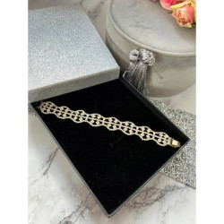 114 Złota bransoletka KOLIA CYRKONIE ŚLUB SZEROKA