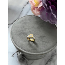 1249 Pierścionek obrączka CYRKONIE r 10/20mm stal