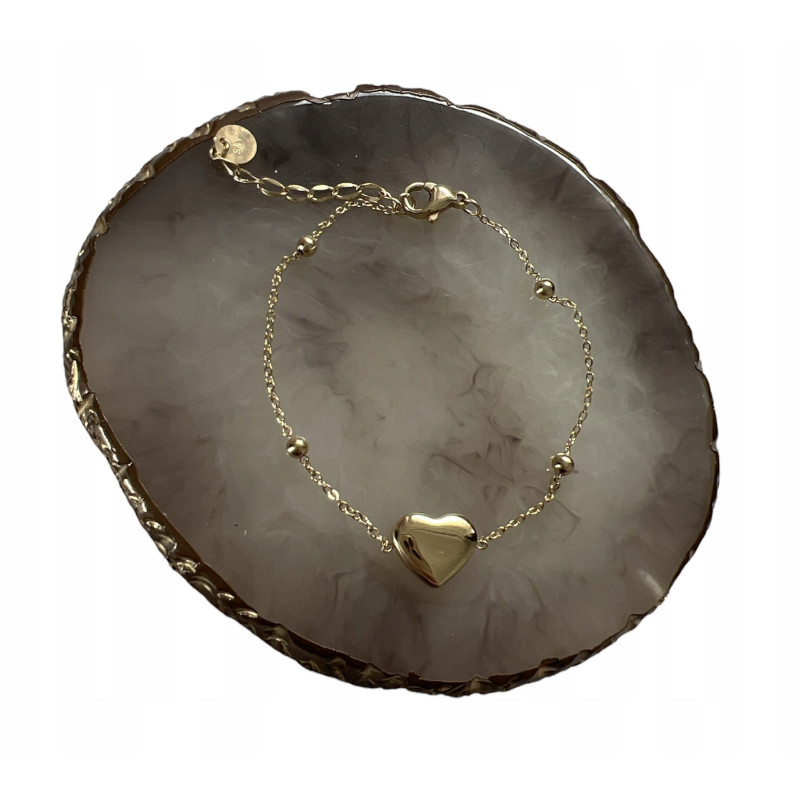 1001 Złota bransoletka SERCE SERDUSZKO stal 316L