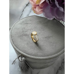 1249 Pierścionek obrączka CYRKONIE r 10/20mm stal