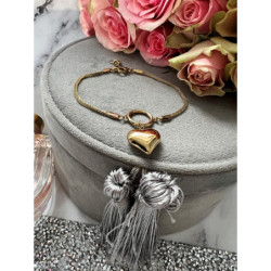 481 Złota bransoletka SERCE SERDUSZKO stal 316L