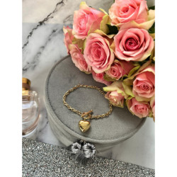 557 Złota bransoletka SERCE SERDUSZKO stal 316L