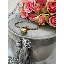 557 Złota bransoletka SERCE SERDUSZKO stal 316L