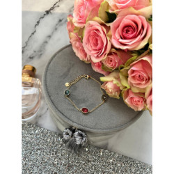 248 Złota bransoletka CYRKONIE stal 316L