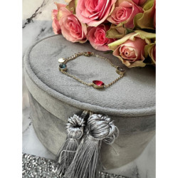 248 Złota bransoletka CYRKONIE stal 316L