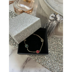 248 Złota bransoletka CYRKONIE stal 316L