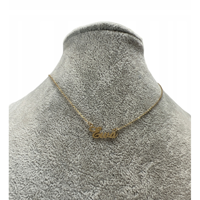 575 Złoty naszyjnik BLUEBERRY imię EWA STAL 316L