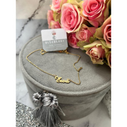 575 Złoty naszyjnik BLUEBERRY imię EWA STAL 316L