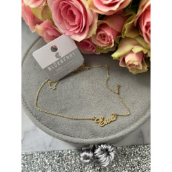 575 Złoty naszyjnik BLUEBERRY imię EWA STAL 316L