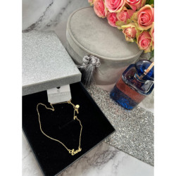 575 Złoty naszyjnik BLUEBERRY imię EWA STAL 316L