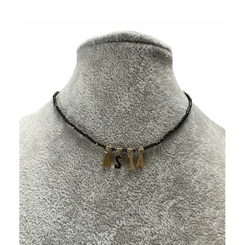 856 Złoty naszyjnik BLUEBERRY imię ASIA STAL HIT