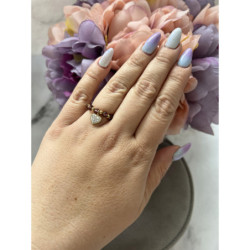 667 Pierścionek na gumce koraliki SERCE STAL 316L