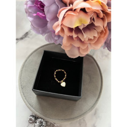 667 Pierścionek na gumce koraliki SERCE STAL 316L