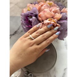 989 Pierścionek na gumce koraliki SKRZYDŁO STAL