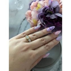 1249 Pierścionek obrączka CYRKONIE r 8/18mm stal