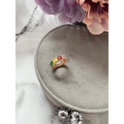 710 Pierścionek obrączka CYRKONIE ROZ 8/18 HIT