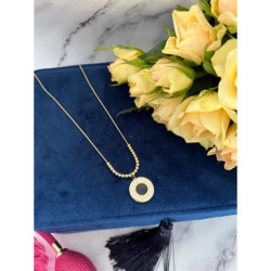 842 Złoty naszyjnik WISIOREK ZEGAR CYRKONIE STAL