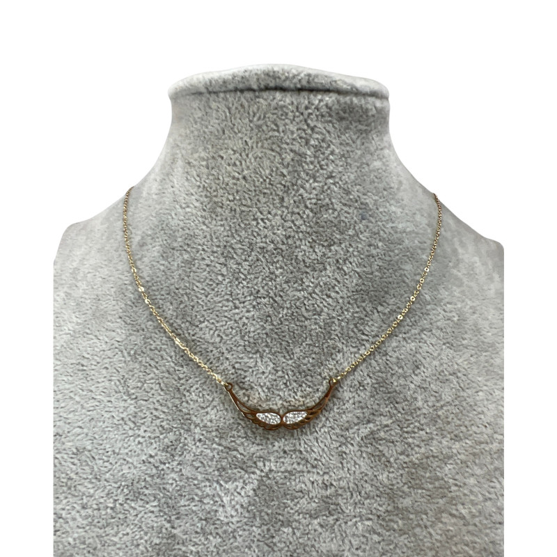 1223 Złoty naszyjnik SKRZYDŁA SKRZYDEŁKA STAL 316L