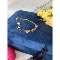 1114 Złota bransoletka podwójna ZEGAR MASA stal