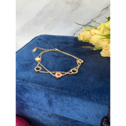 1114 Złota bransoletka podwójna ZEGAR MASA stal