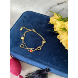 1114 Złota bransoletka podwójna ZEGAR MASA stal