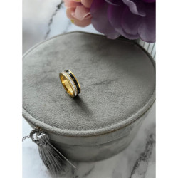 326 Pierścionek obrączka CYRKONIE r 8/18mm stal