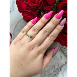 314 Pierścionek obrączka roz 6/16mm Tęczowy Stal